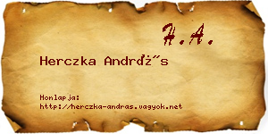 Herczka András névjegykártya